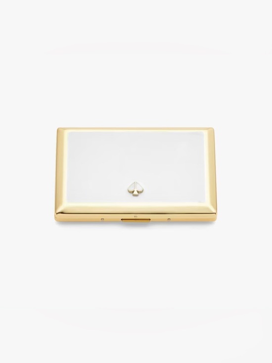 kate spade Accessories - Kate Spade White and Gold Spade Street ID/Card Holder *Minor Flaws*